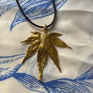 GoldPlated Leaf Pendant Necklace